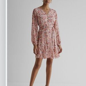 Express Pink Floral Mini Dress